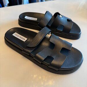 Steve Madden MAYVEN Black Leather Sandal Size 8